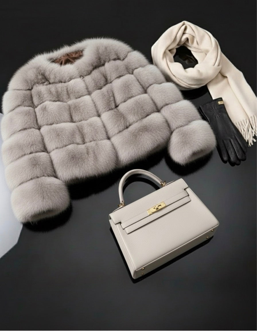 Manteau en Fourrure Blanc - Élégance Hivernale